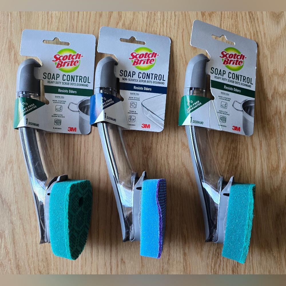 Set of 3 Scotch-Brite Soap Control Dishwands